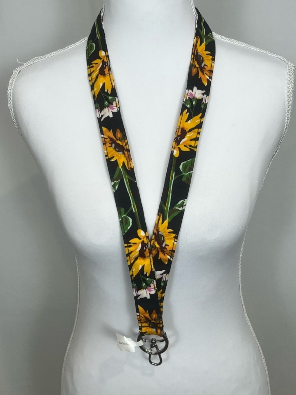 Vera Bradley *Sunflowers* Wide Fabric Necklace Strap with Yellow & Green Accents